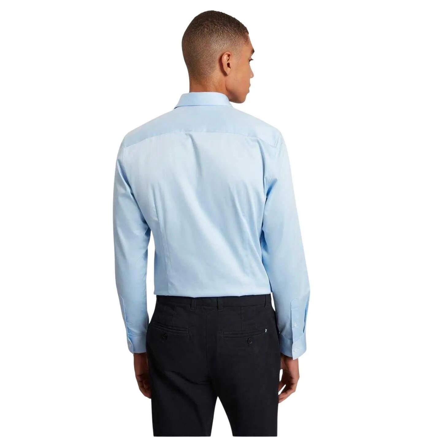 Mens Oxford Collared LongSleeved Shirt (Pale Blue) 4/4