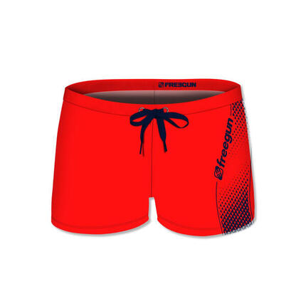 Boxer de bain enfant imprimé uni Red