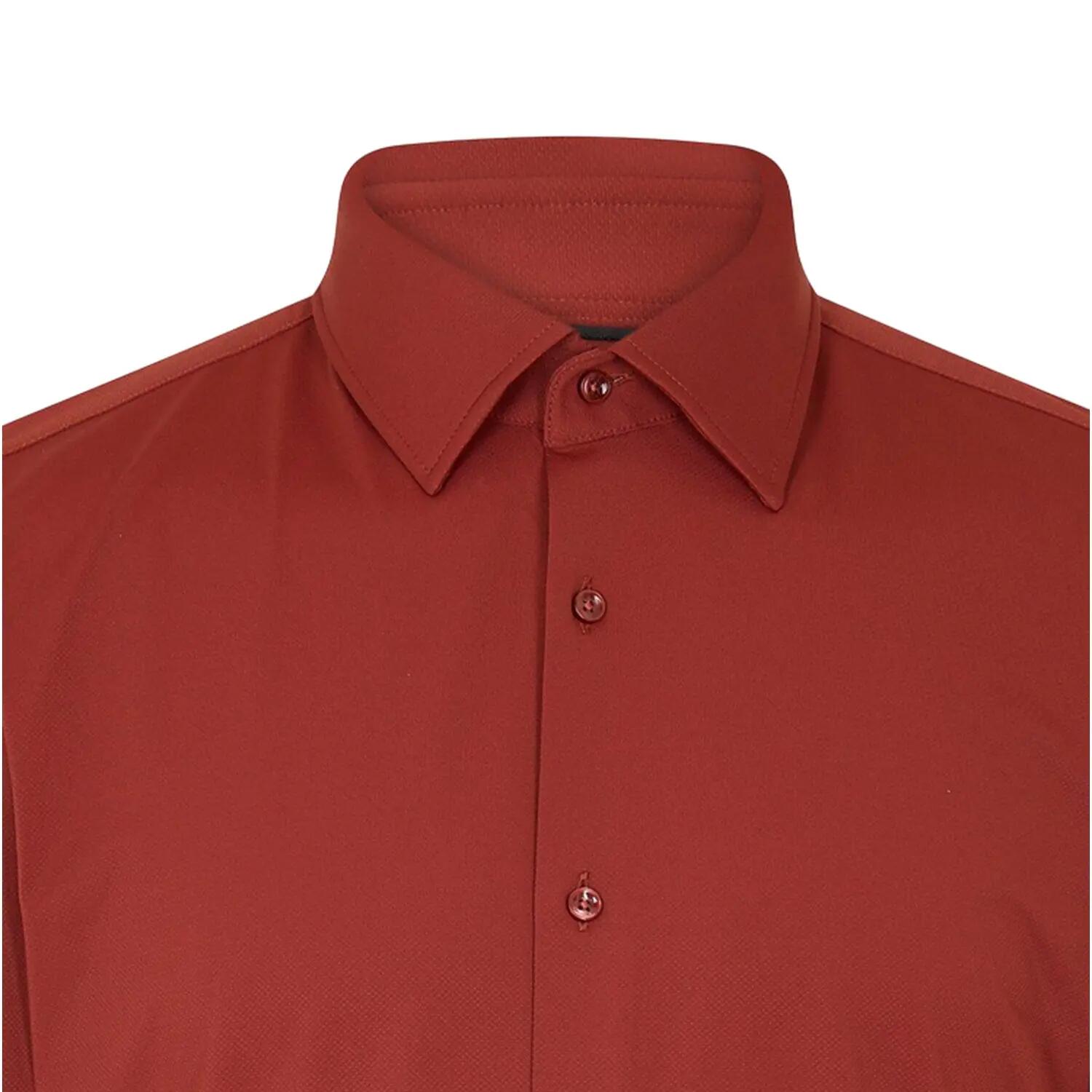 PHank Camicia Oxford Collare Kent Manica Lunga Uomo Boss P-Hank Marrone 3/3