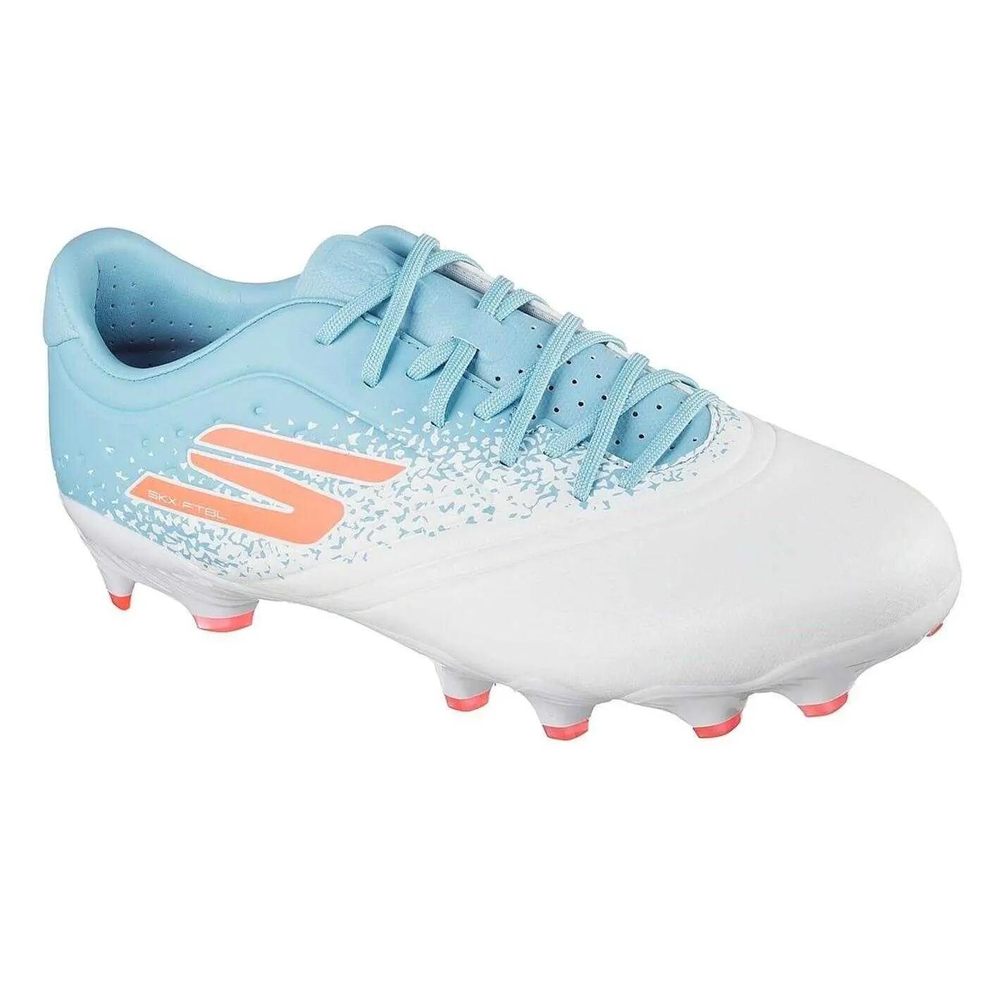 Botas de Fútbol para Suelo Firme para Adultos Unisex Blanco, Azul 6/6