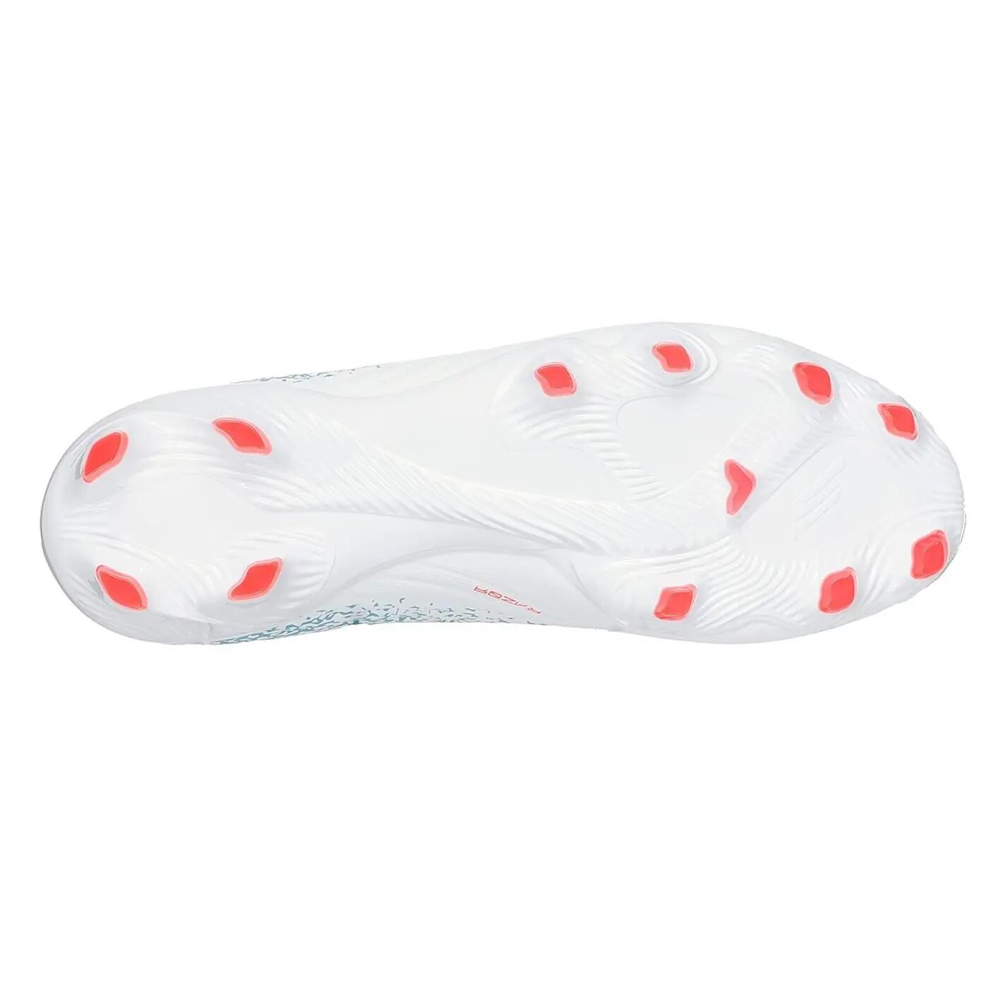 Botas de Fútbol para Suelo Firme para Adultos Unisex Blanco, Azul 4/6