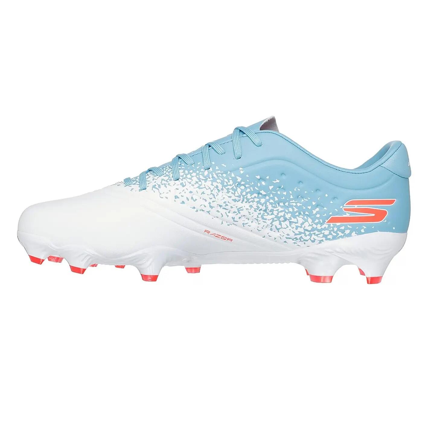 Botas de Fútbol para Suelo Firme para Adultos Unisex Blanco, Azul 2/6