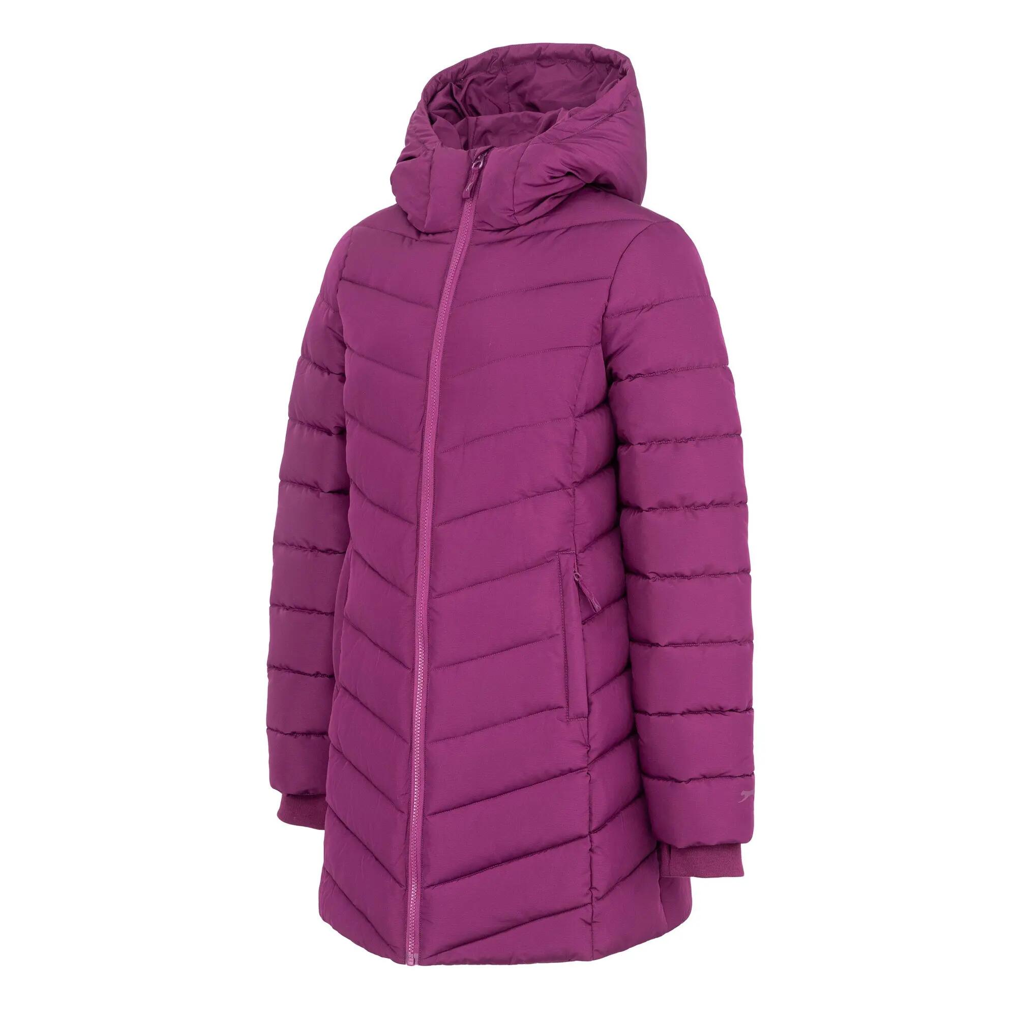 Womens/Ladies Polyester Mid Length Padded Jacket (Plum) 3/3