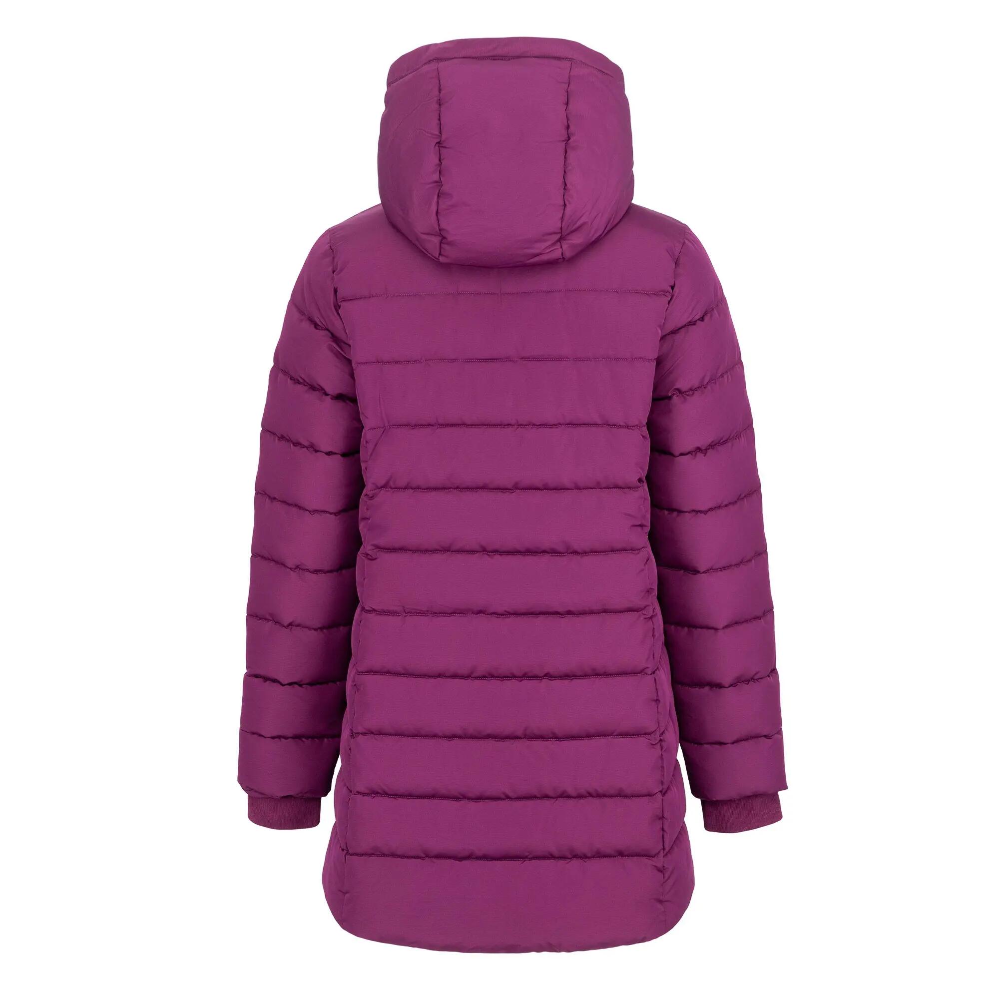 Womens/Ladies Polyester Mid Length Padded Jacket (Plum) 2/3