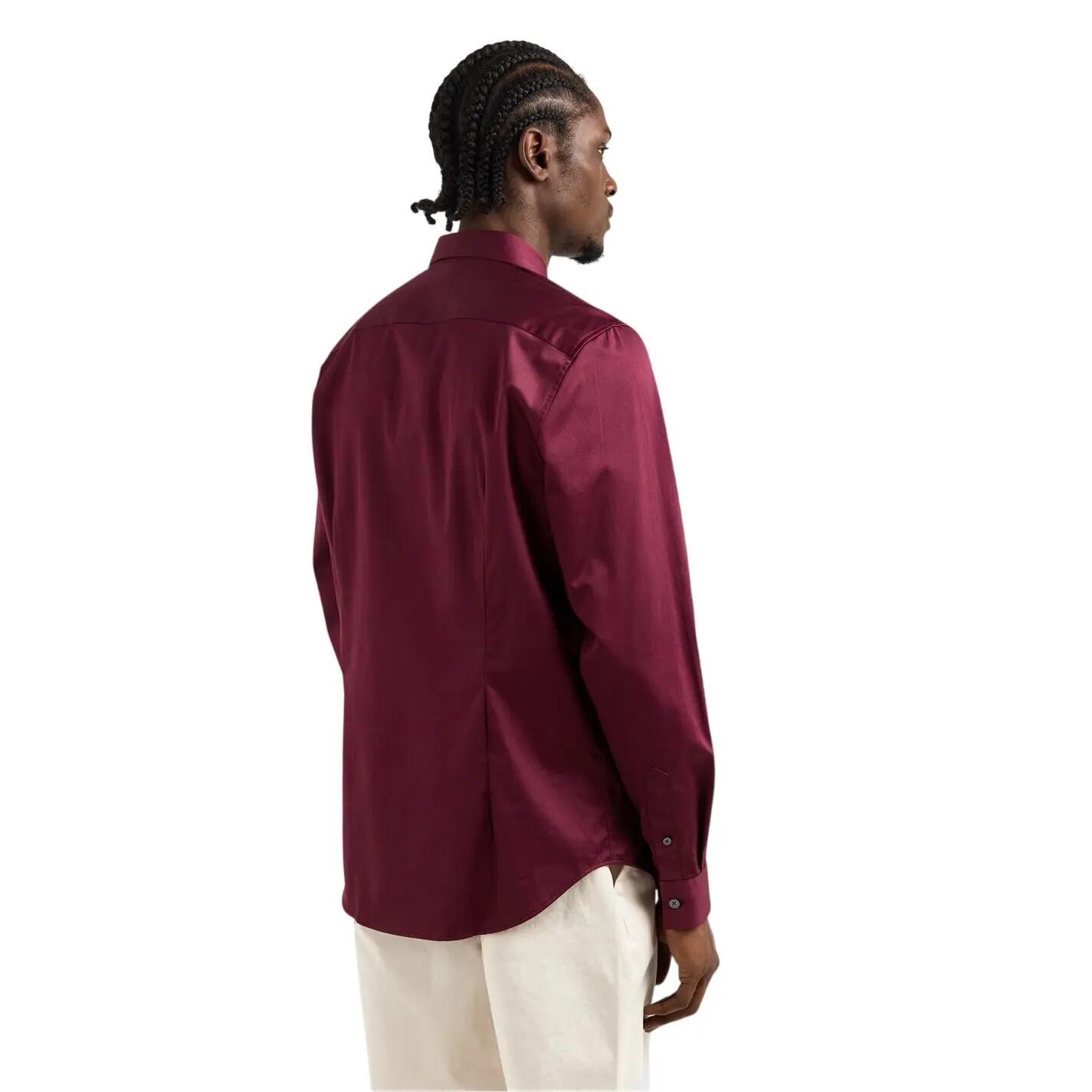 Mens Oxford Collared LongSleeved Shirt (Oxblood) 4/4