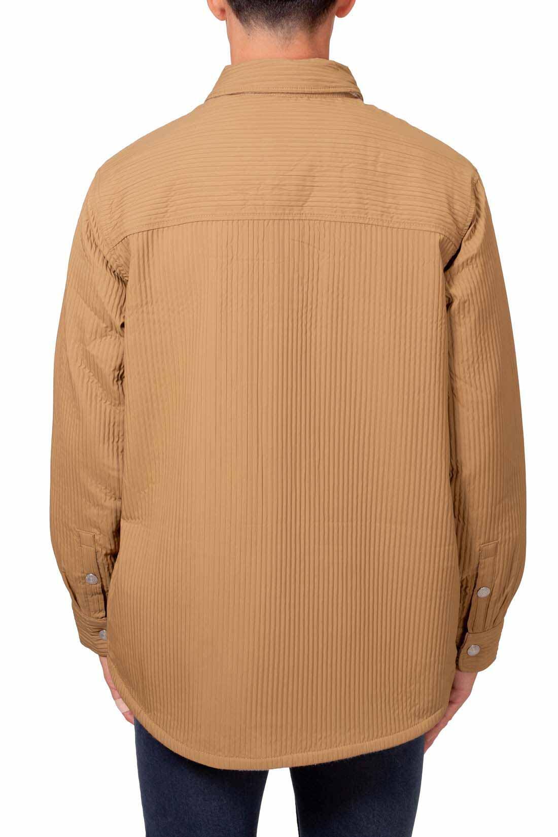 Herenoverhemd van geribbeld kord met Bryantpatroon (Hermelijn) 4/7