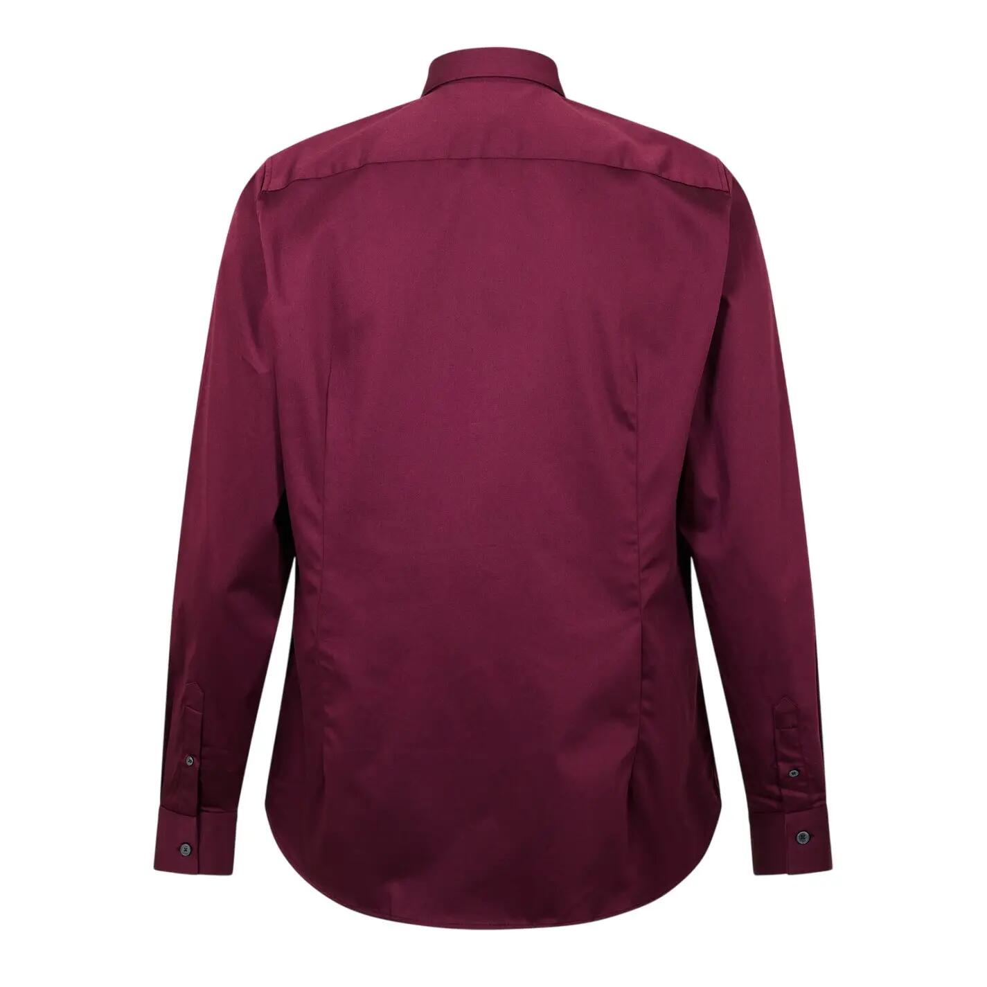 Mens Oxford Collared LongSleeved Shirt (Oxblood) 3/4