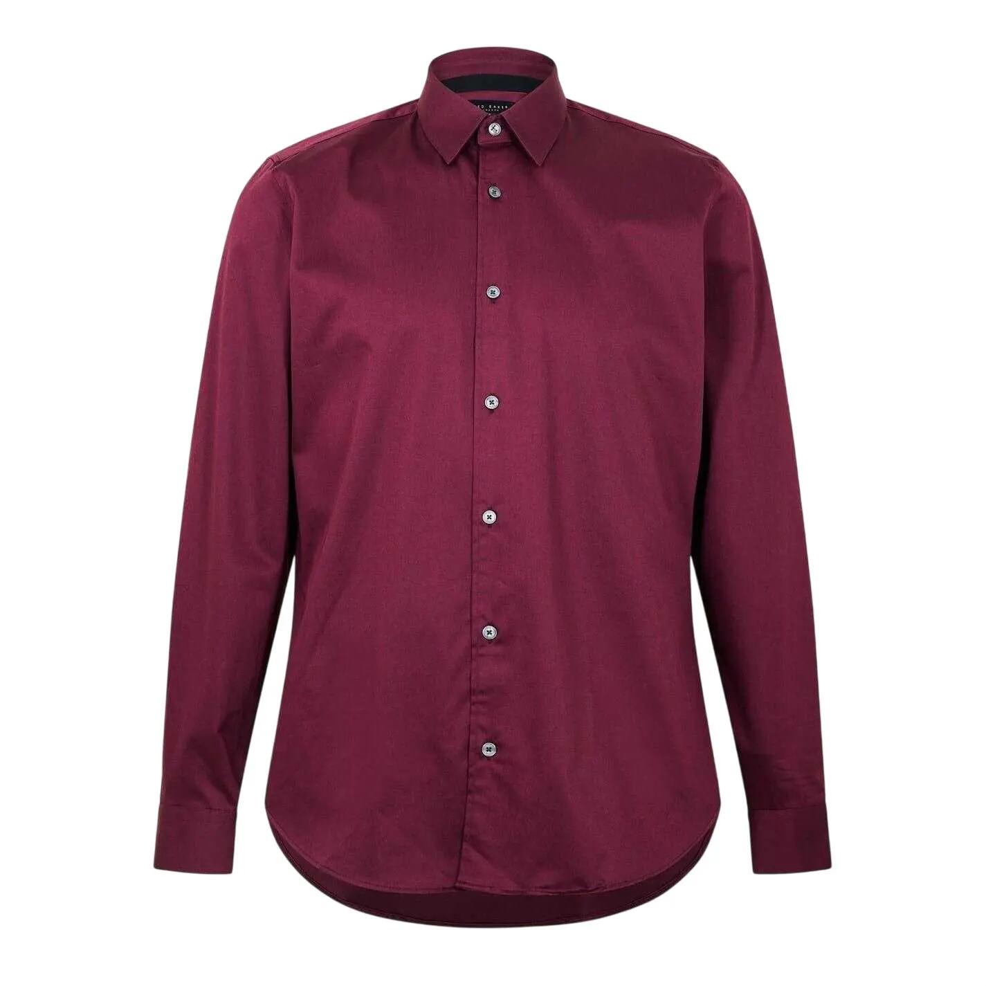 Mens Oxford Collared LongSleeved Shirt (Oxblood) 2/4