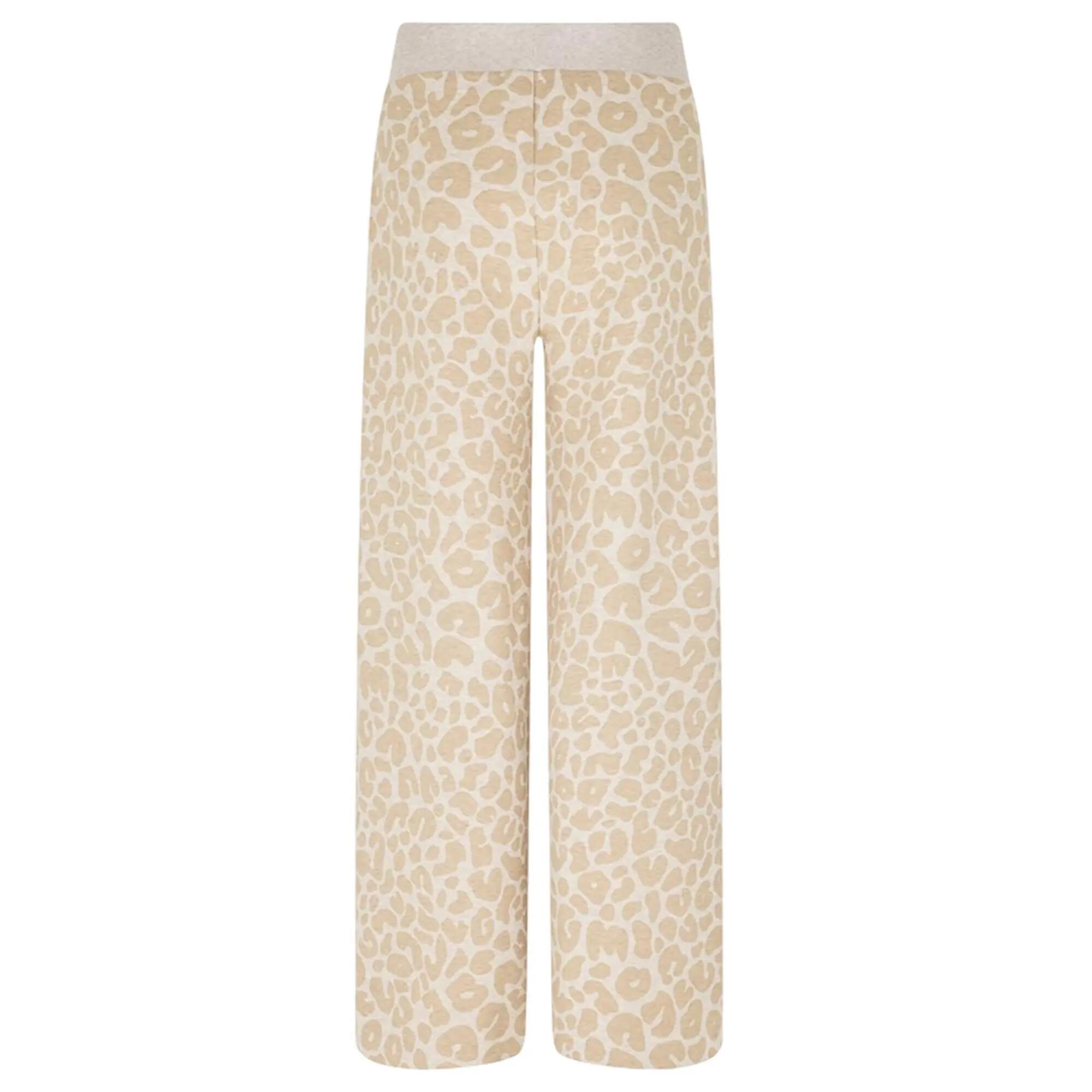 Pantaloni Da Casa Leopardato Gamba Larga Donna Boss Bianco 2/3