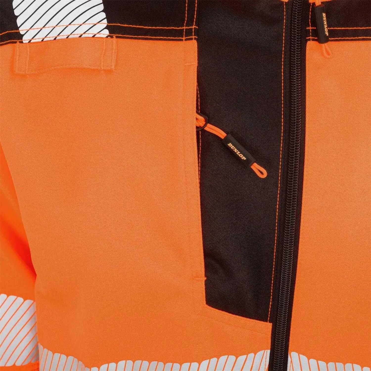 Mens Polyester Blend HighVis Safety Work Jacket (Orange) 4/4