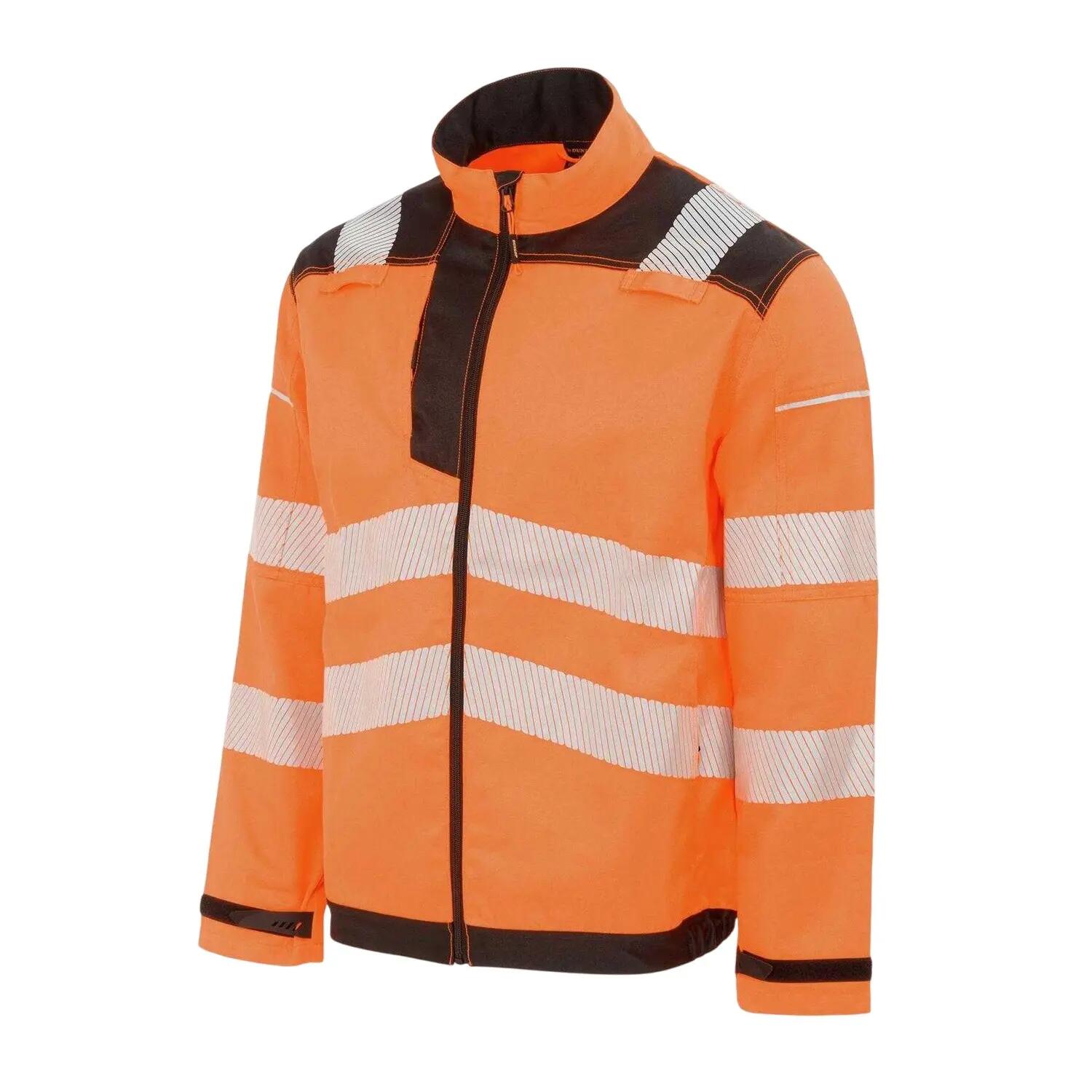 Mens Polyester Blend HighVis Safety Work Jacket (Orange) 3/4