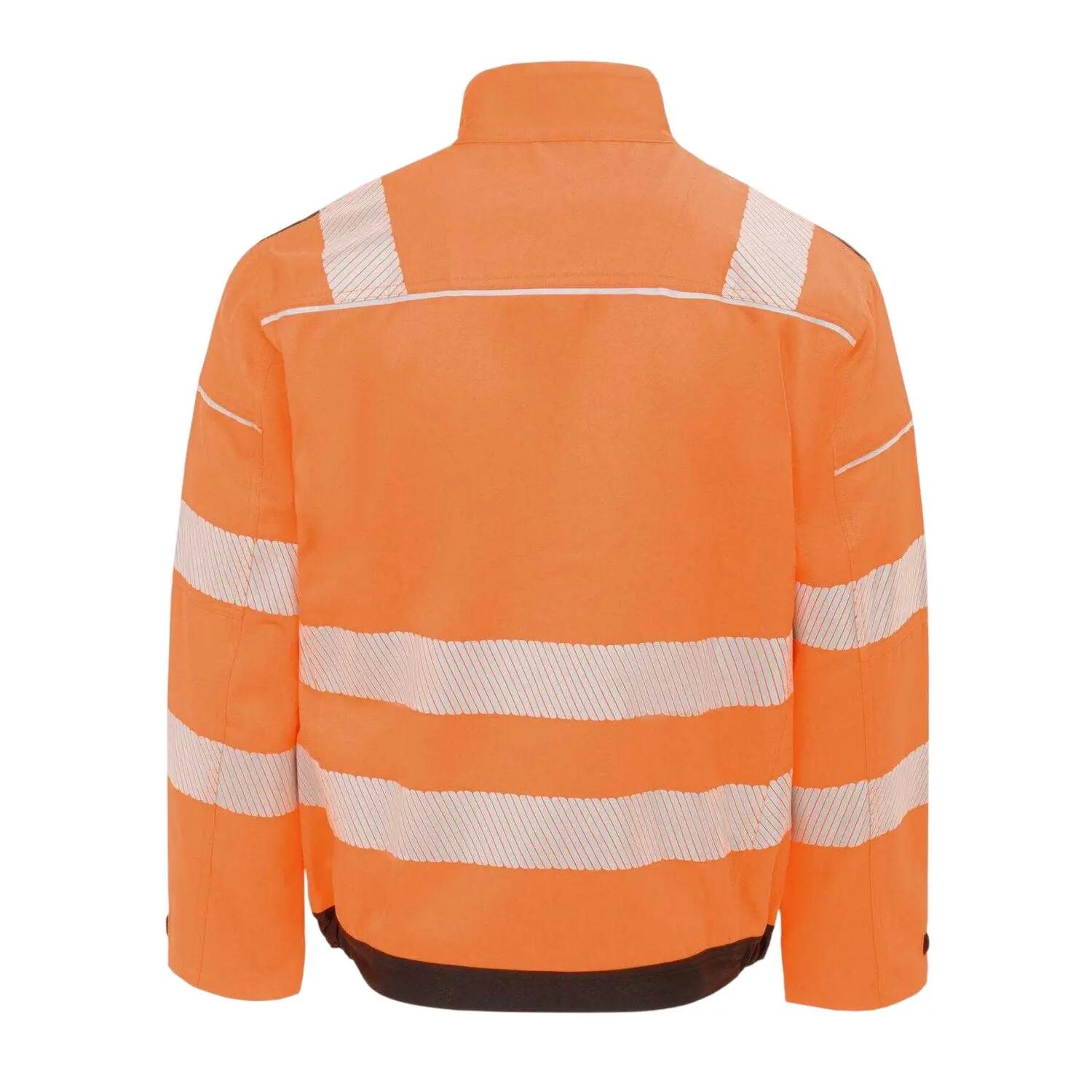 Mens Polyester Blend HighVis Safety Work Jacket (Orange) 2/4