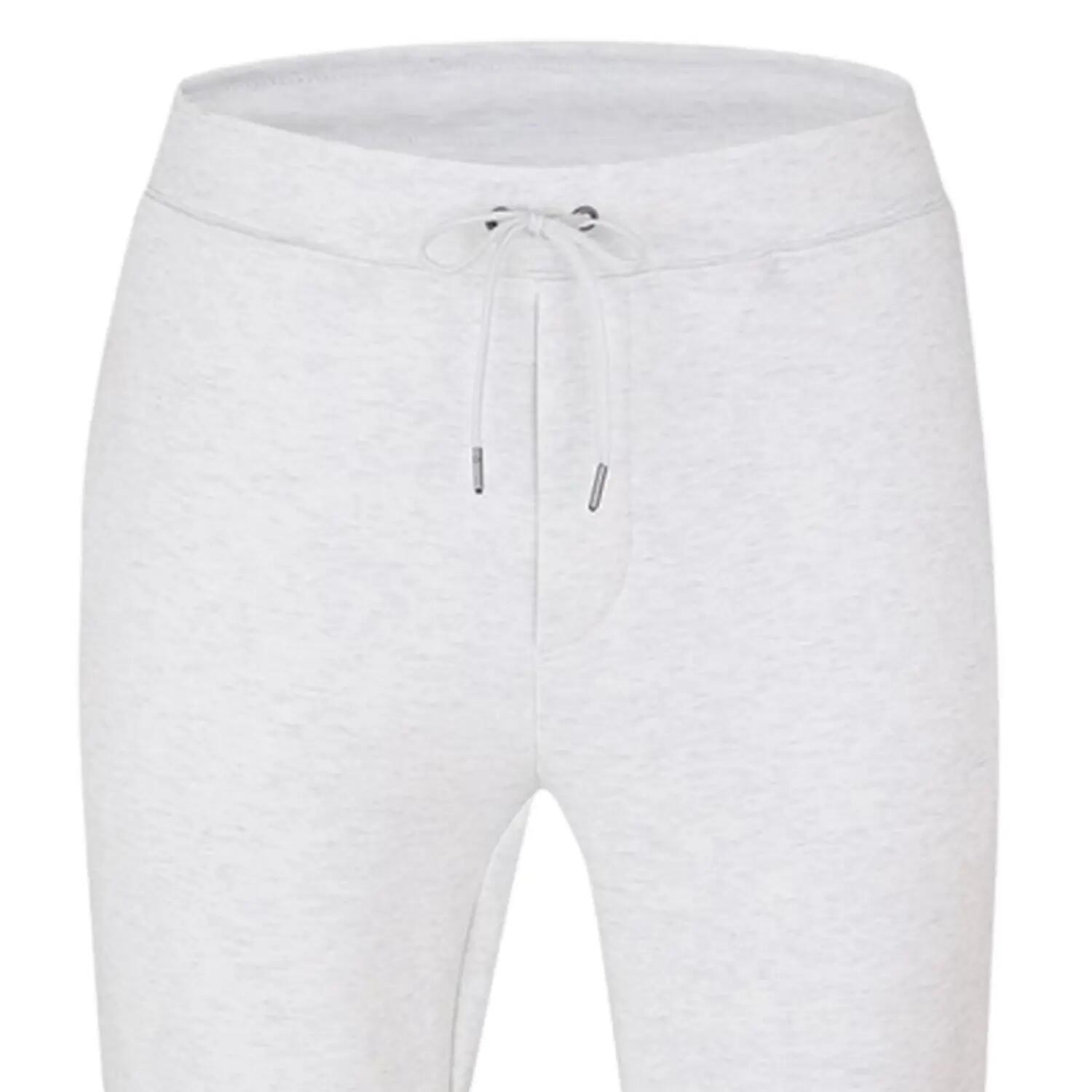 Mens Heather Plain Slim Joggers (White) 4/4