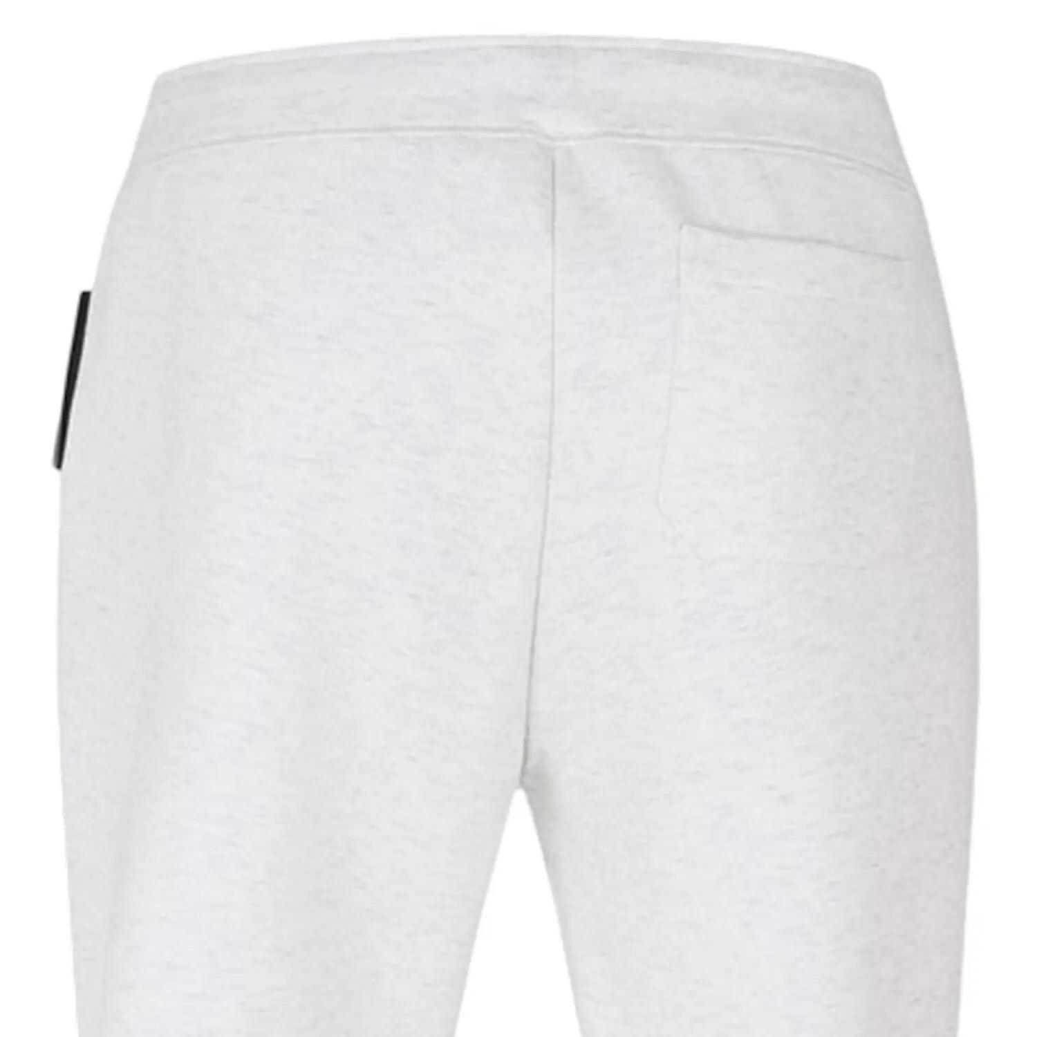 Mens Heather Plain Slim Joggers (White) 3/4