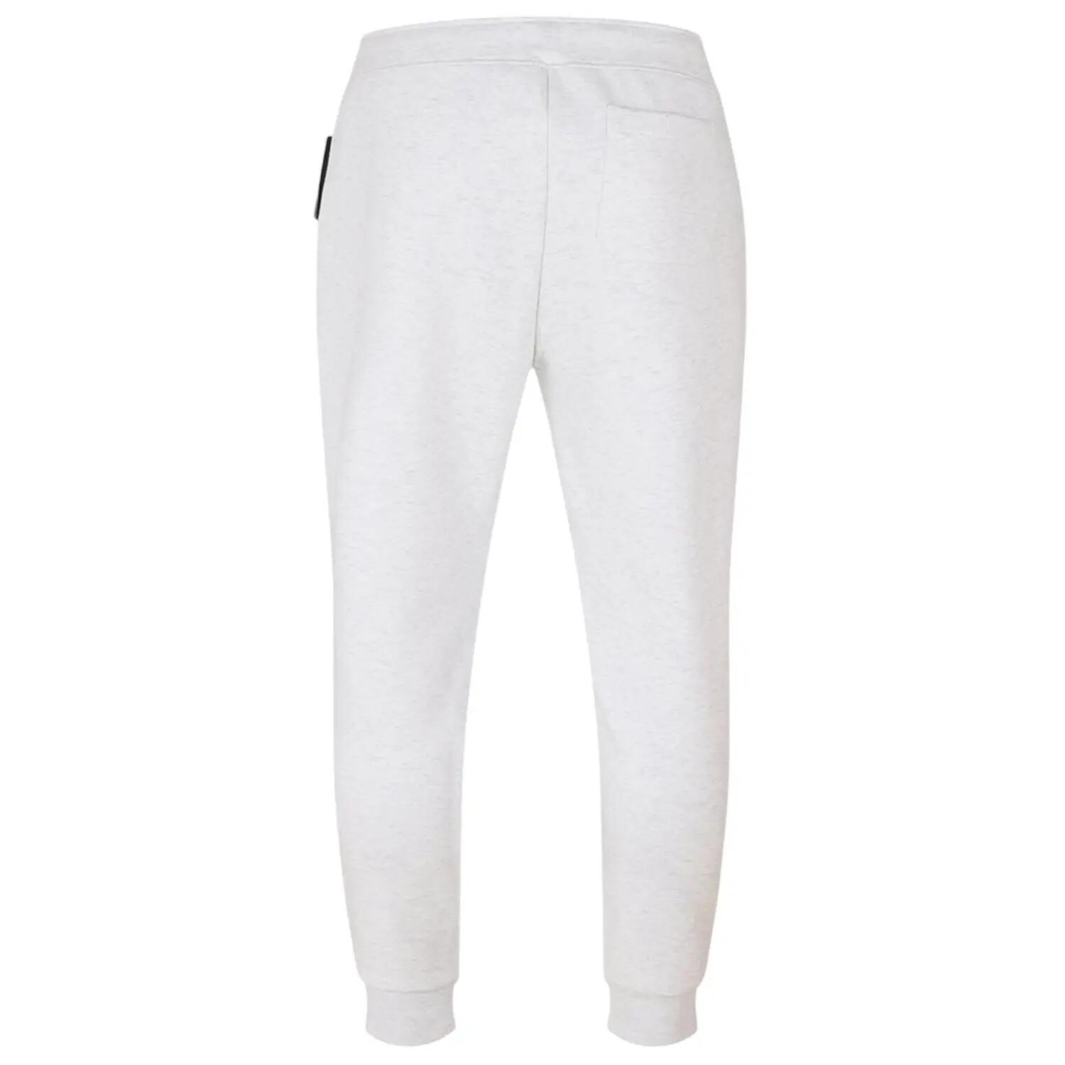 Mens Heather Plain Slim Joggers (White) 2/4