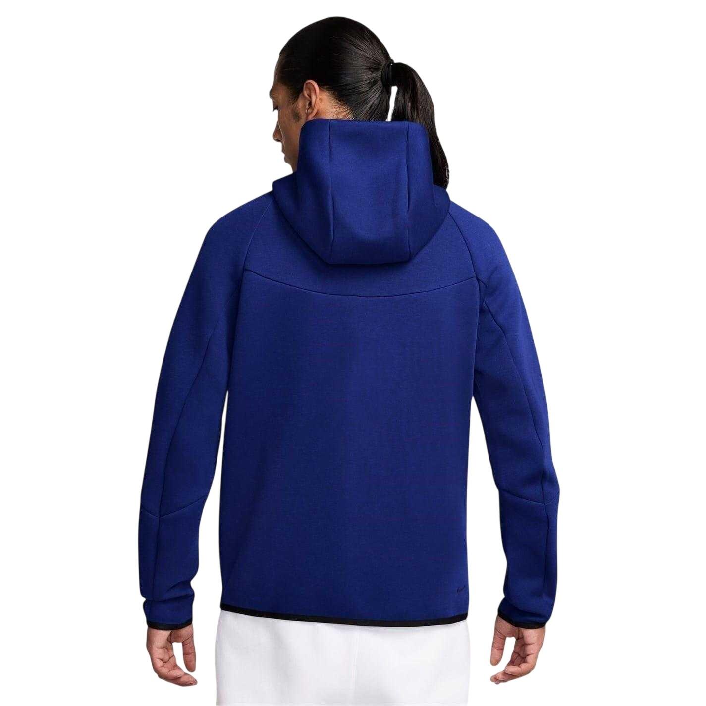 Felpa Con Cappuccio E Zip Intera Chevron Uomo Nike Tech Blu Reale 2/2