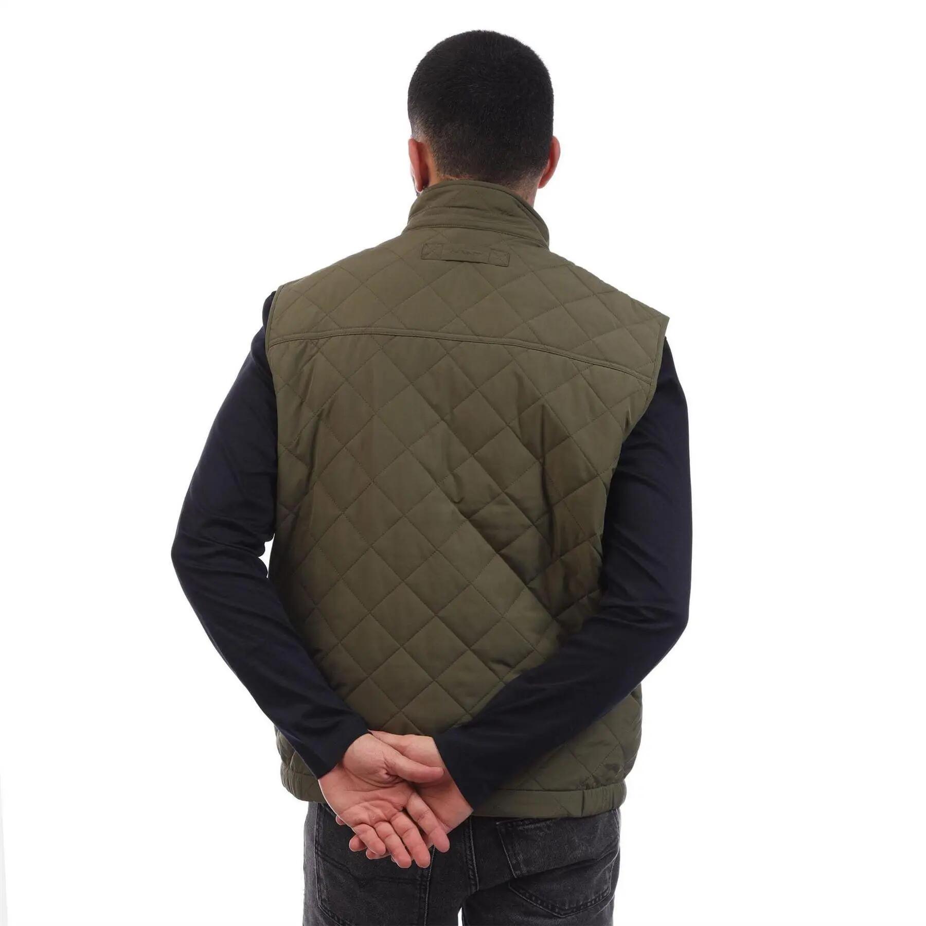 Gilet Trapuntato Uomo Gant Verde 3/4