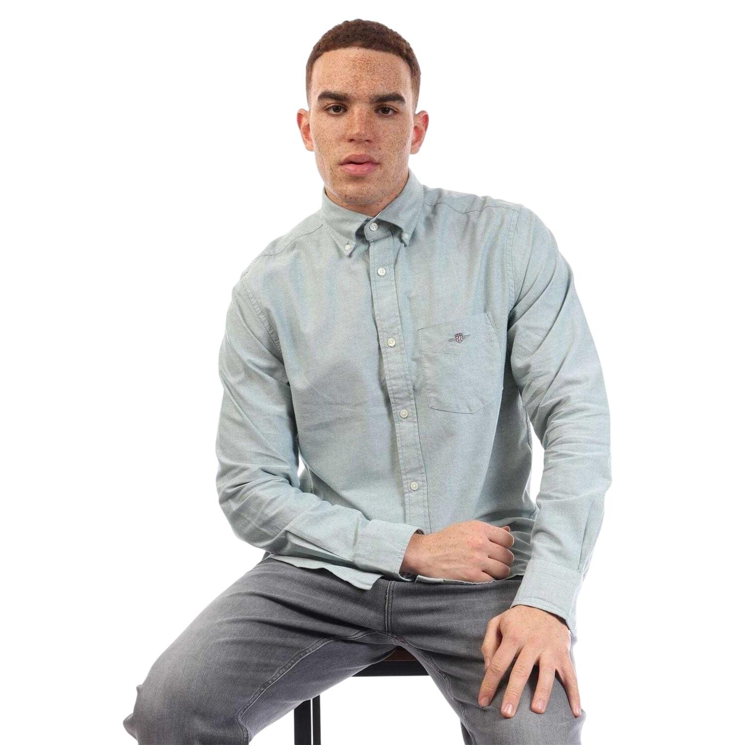 Camicia Button Down Cotone Oxford Uomo Gant Verde 3/3