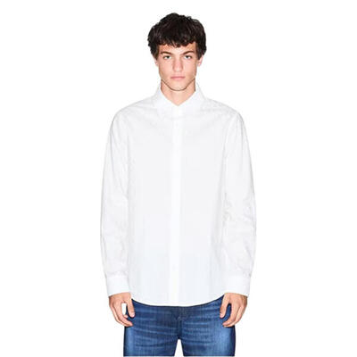 Camicia Struttura Collare A Punta Uomo Armani Exchange Bianco Spento