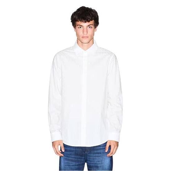 Chemise Motif/style Texturé Homme (Blanc Cassé)