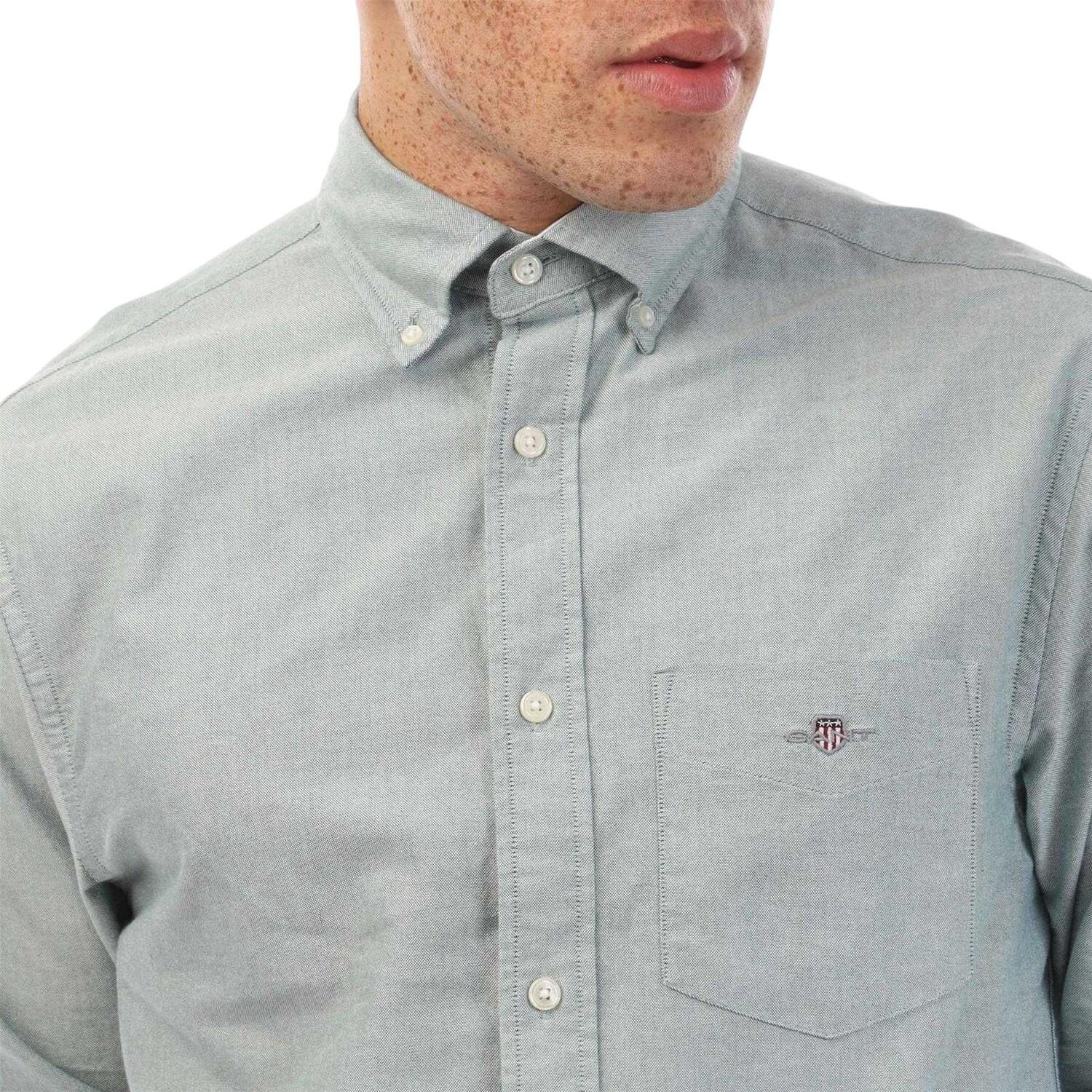 Camicia Button Down Cotone Oxford Uomo Gant Verde 2/3