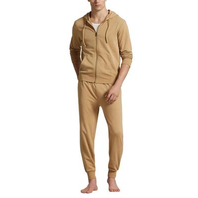 Herenpolo met geribde manchetten en hoodie met doorlopende ritssluiting