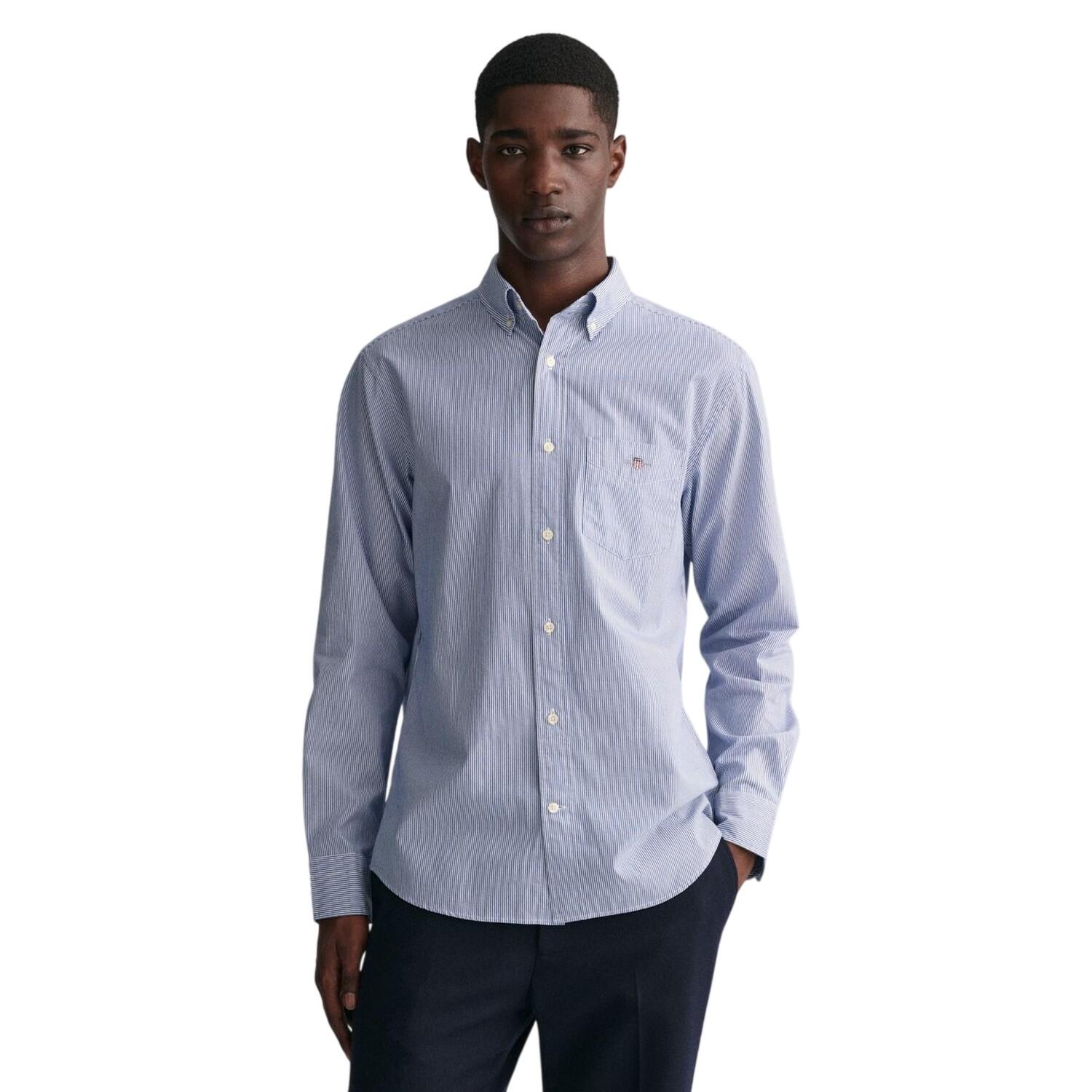 Camicia Popeline Uomo Gant Banker Blu 2/3