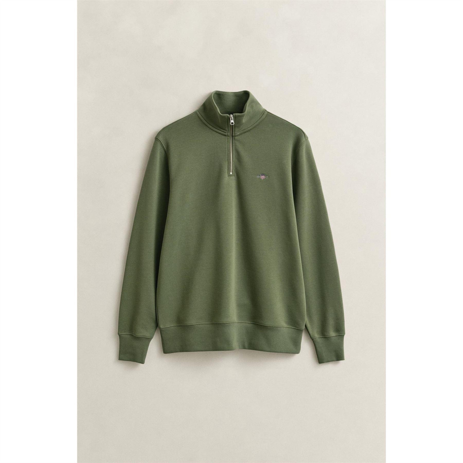 Mens Embroidered Logo Half Zip Sweatshirt (Herb) 5/5