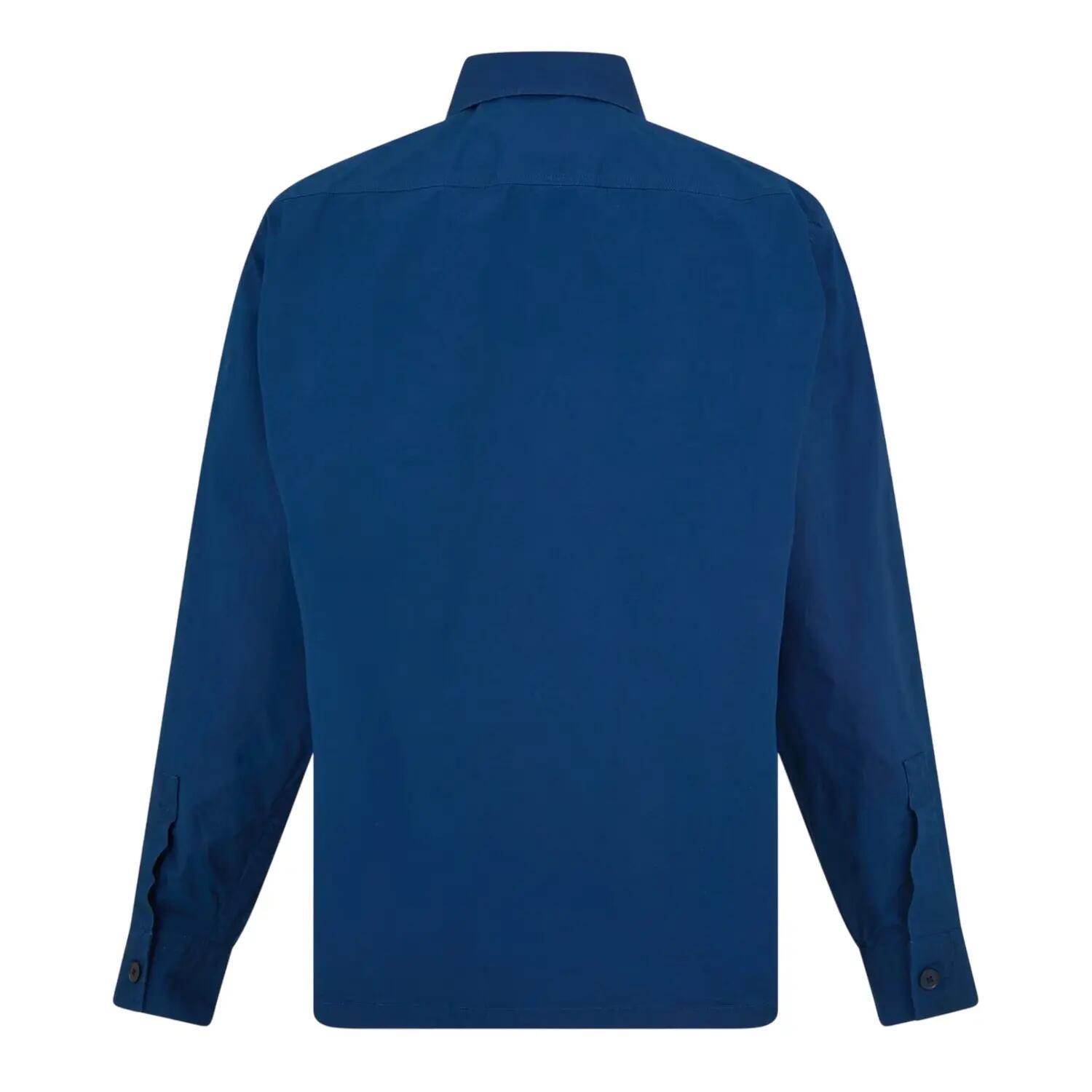Sopra Camicia Barile Collare Manica Lunga Uomo Boss Blu 2/4