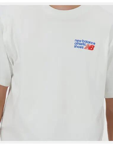 New Balance Athletics Premium Logo T-Shirt, bianco, unisex uomo 5/7