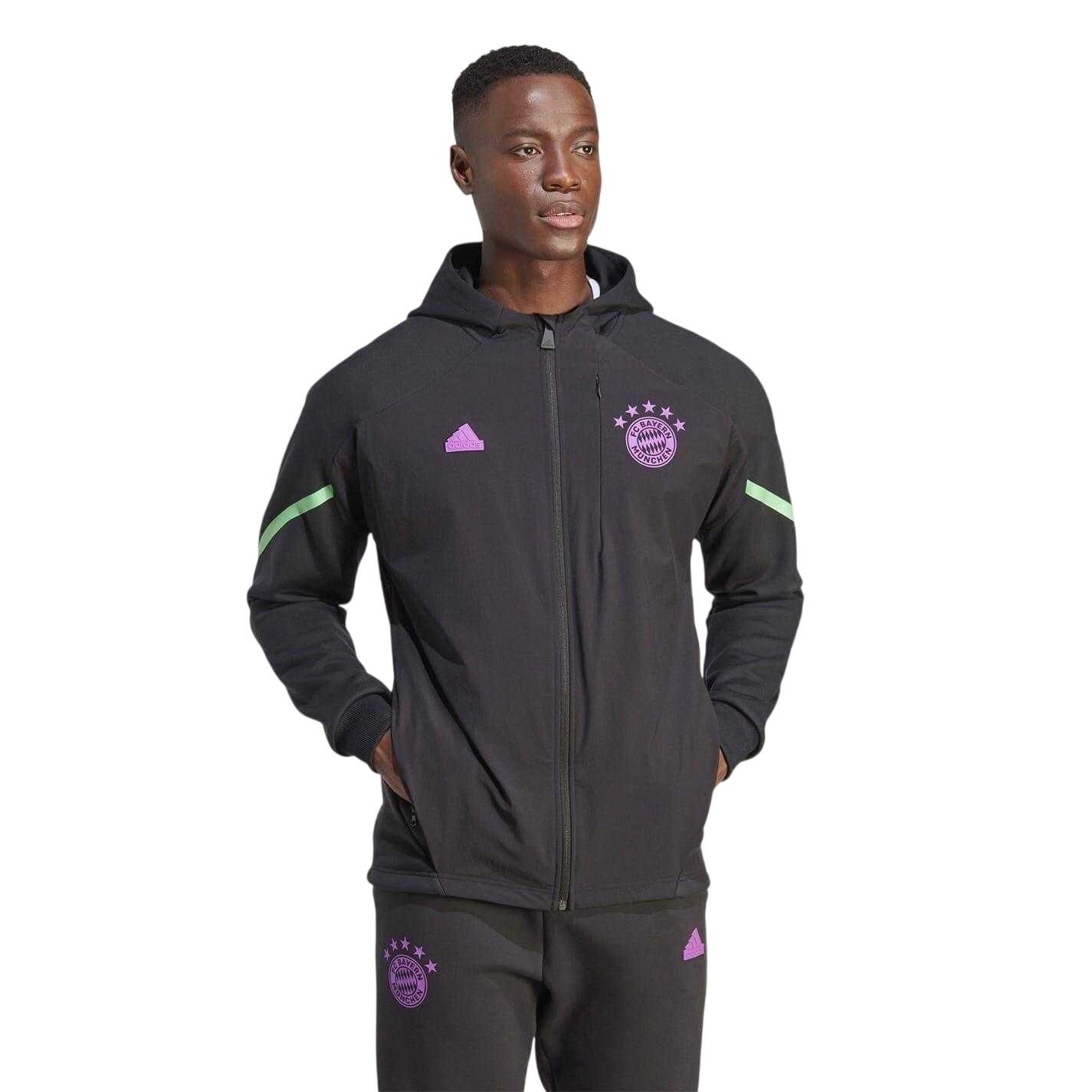 Mens Adidas Ribbed Regular Raglan Hooded Jacket (Black) 5/5