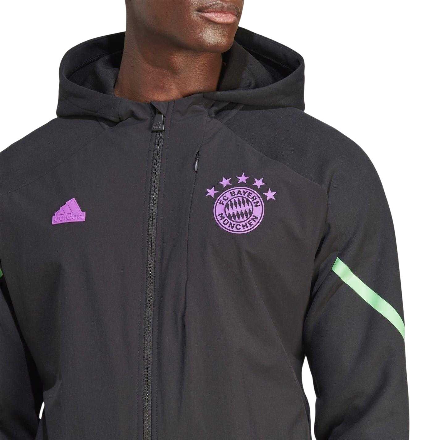 Mens Adidas Ribbed Regular Raglan Hooded Jacket (Black) 4/5