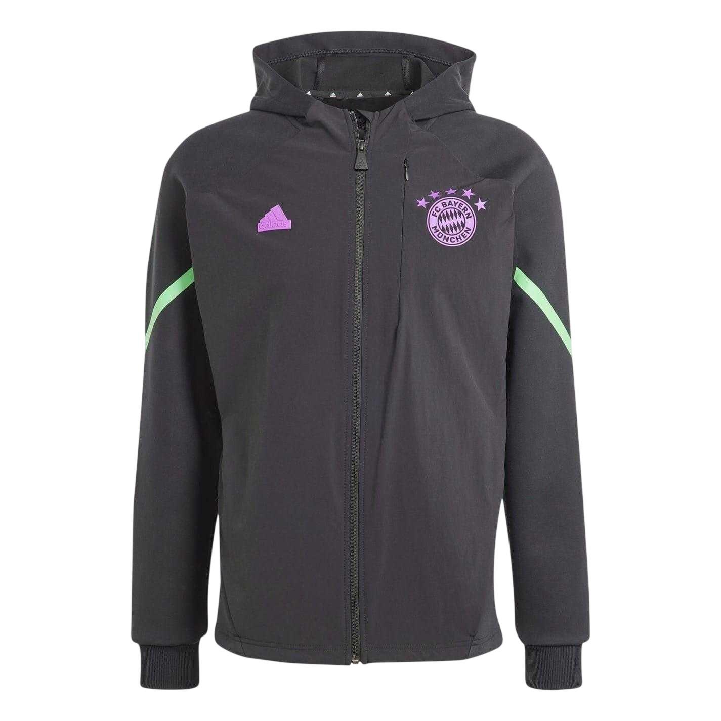 Mens Adidas Ribbed Regular Raglan Hooded Jacket (Black) 2/5