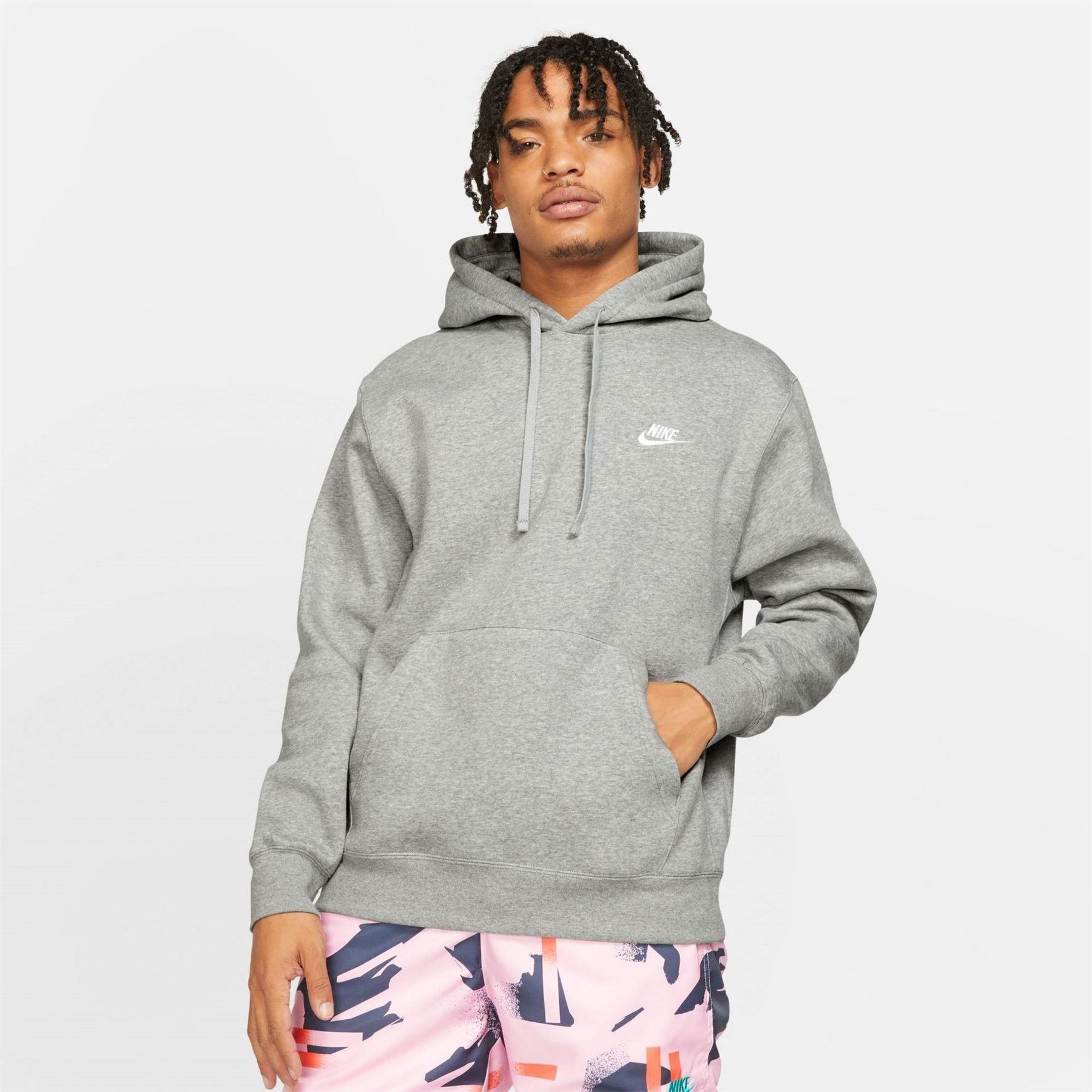 Mens Club Fleece Pullover Hoodie (Grey) 3/6