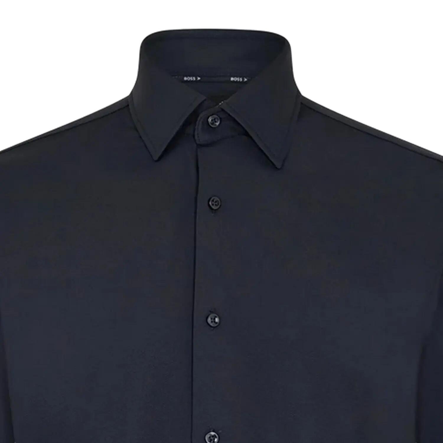 PHank Camicia Oxford Collare Kent Manica Lunga Uomo Boss P-Hank Nero 3/3