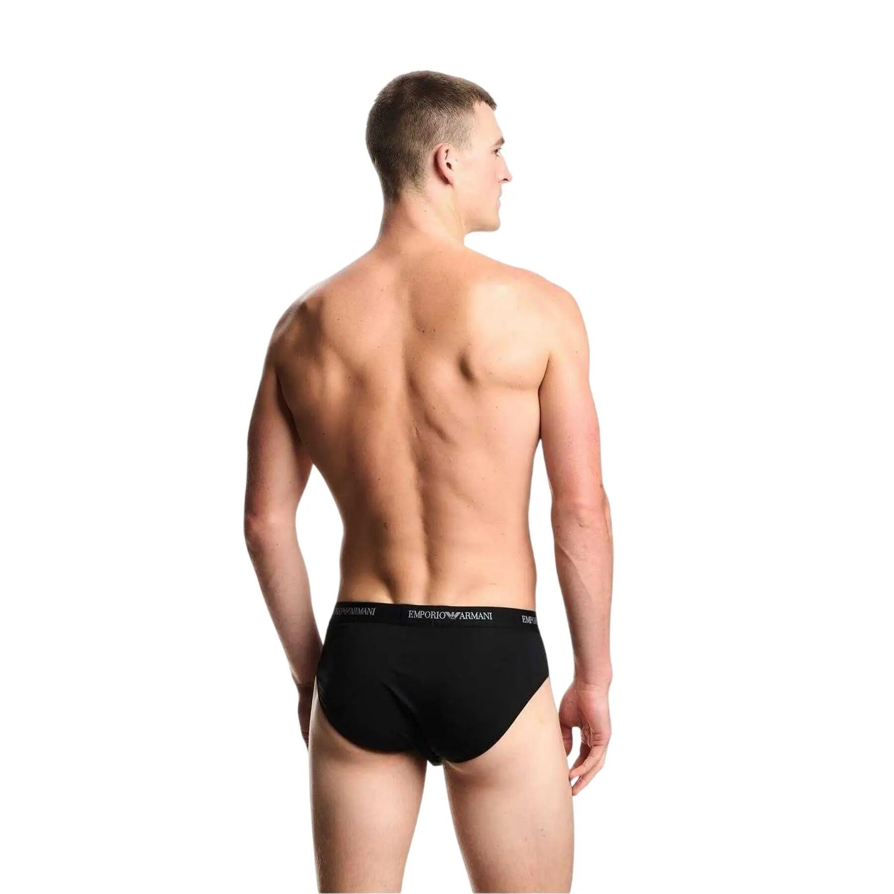 Slip Semplice Uomo Misura Confezione 3 Emporio Armani Nero 3/5