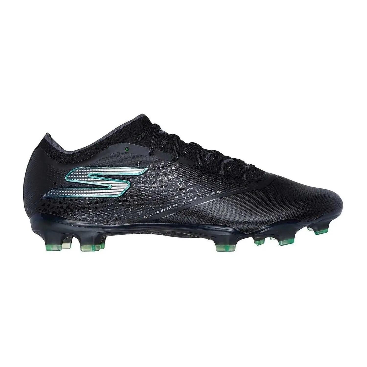 Chaussures De Foot Pour Terrain Ferme RAZOR ELITE Homme (Noir / Argenté) 1/6