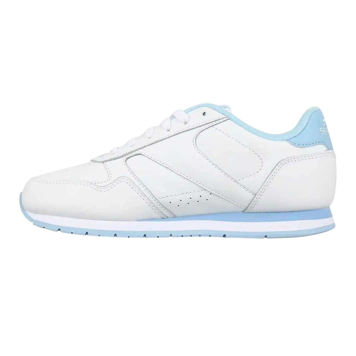 Sneaker für , Beschichtetes Leder Damen Weiß/Hellblau 3/5