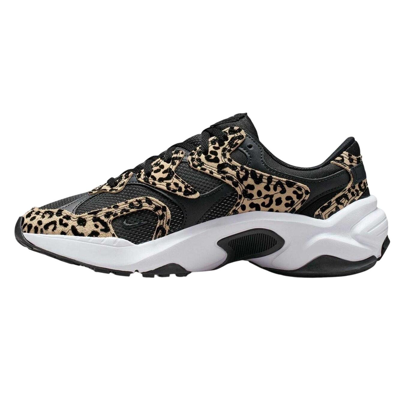 Womens/Ladies Al8 Suede Chunky Sole Trainers (Black/Leopard) 3/5