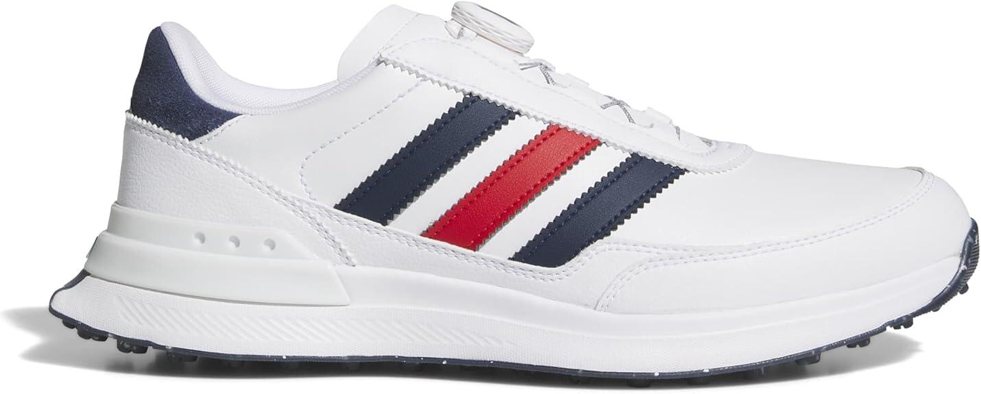 Adidas S2G SL BOA 26, chaussures de golf pour homme, blanc, bleu, rouge 2/6