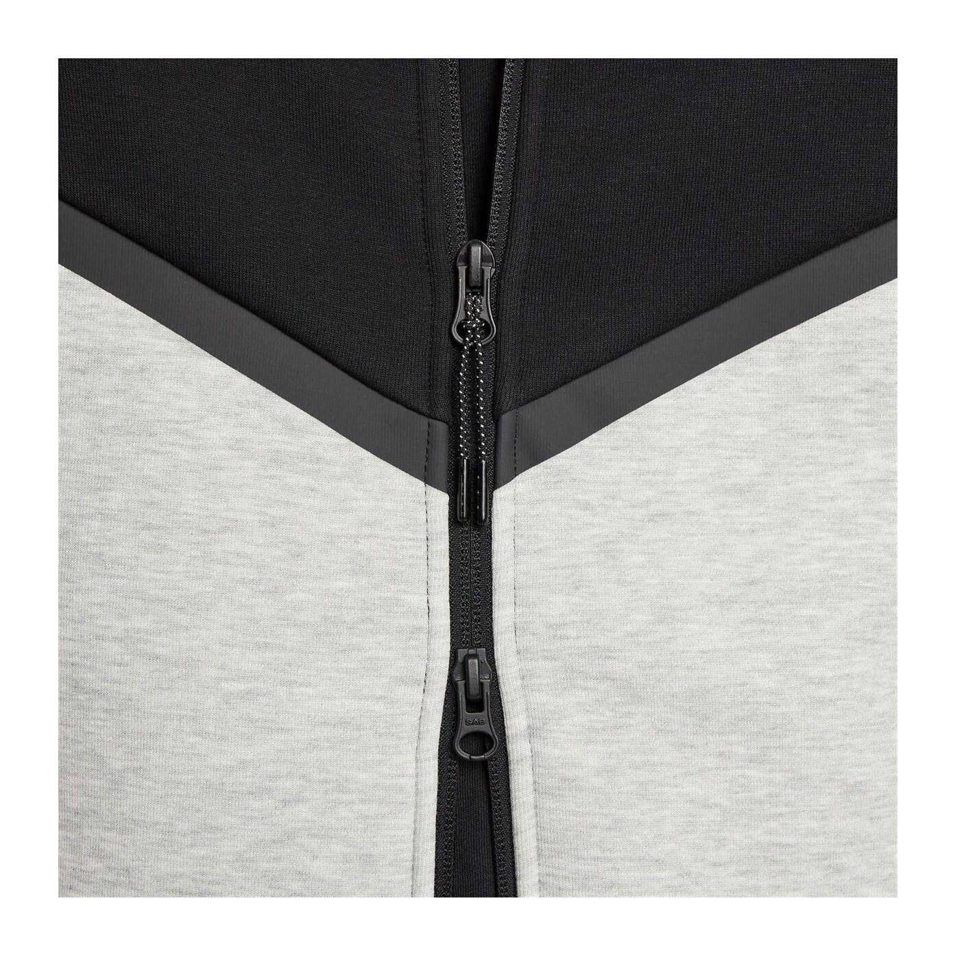 "Tech" Hoodie mit durchgehendem Reißverschluss für Herren Schwarz/Grau 4/4