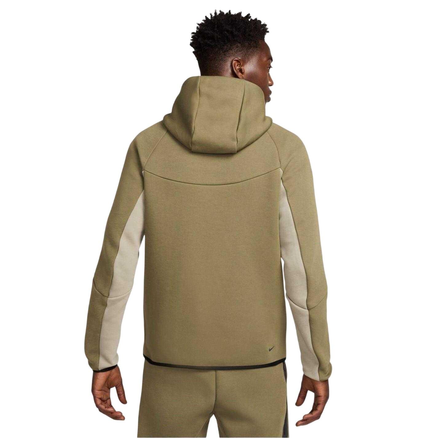 Mens Tech Chevron Full Zip Hoodie (Olive/Army) 2/4