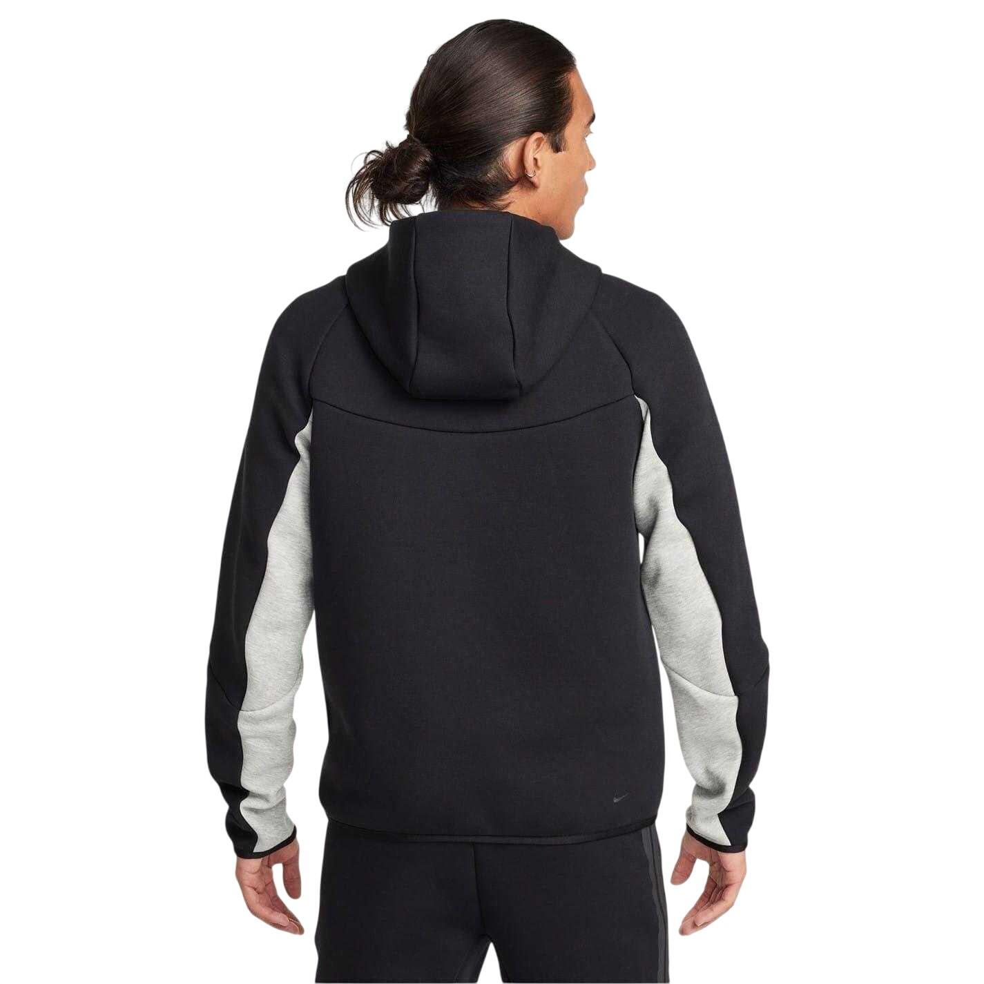"Tech" Hoodie mit durchgehendem Reißverschluss für Herren Schwarz/Grau 2/4