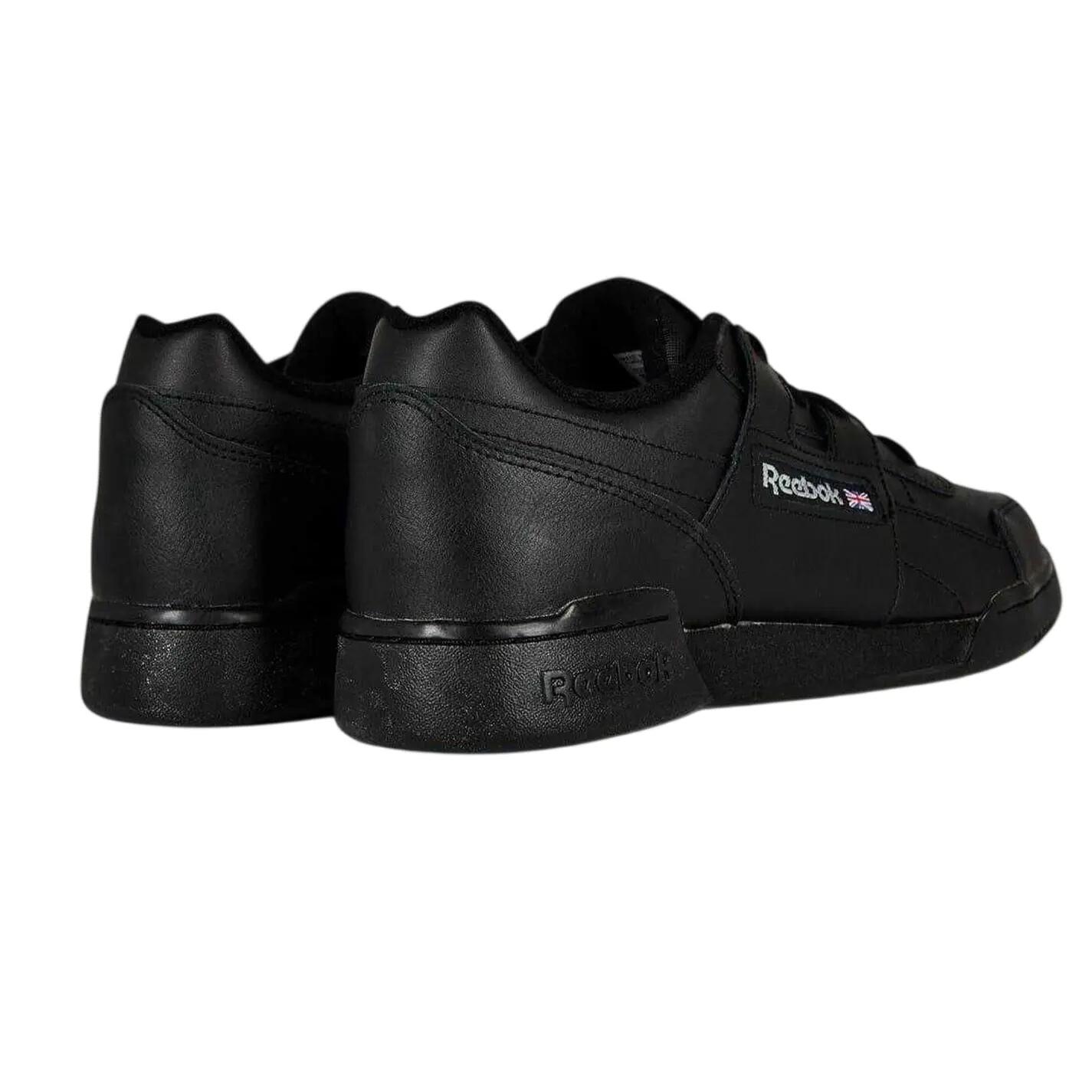 Mens Workout Plus Leather Trainers (Black) 2/4