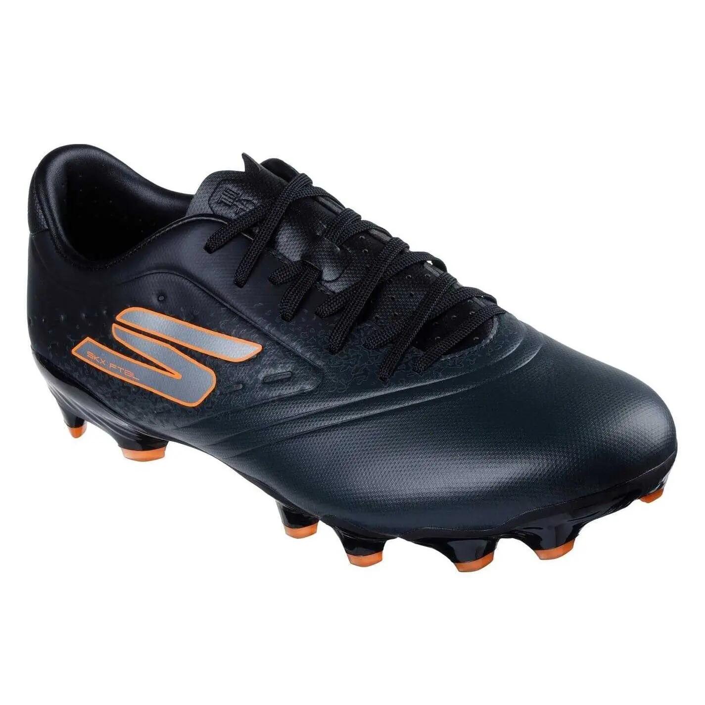 Fußballschuhe mit festem Boden für Damen Unisex Herren Schwarz/Orange 6/6