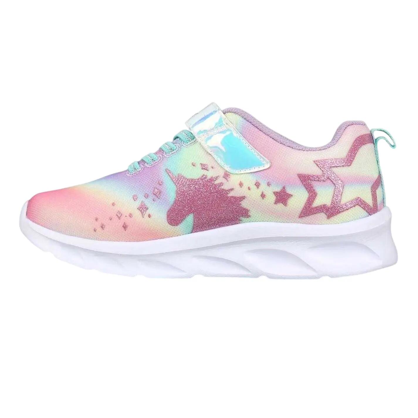 Childrens/Kids Alie 2.0 Unicorn Glitter Light Up Trainers (Multicoloured) 3/4