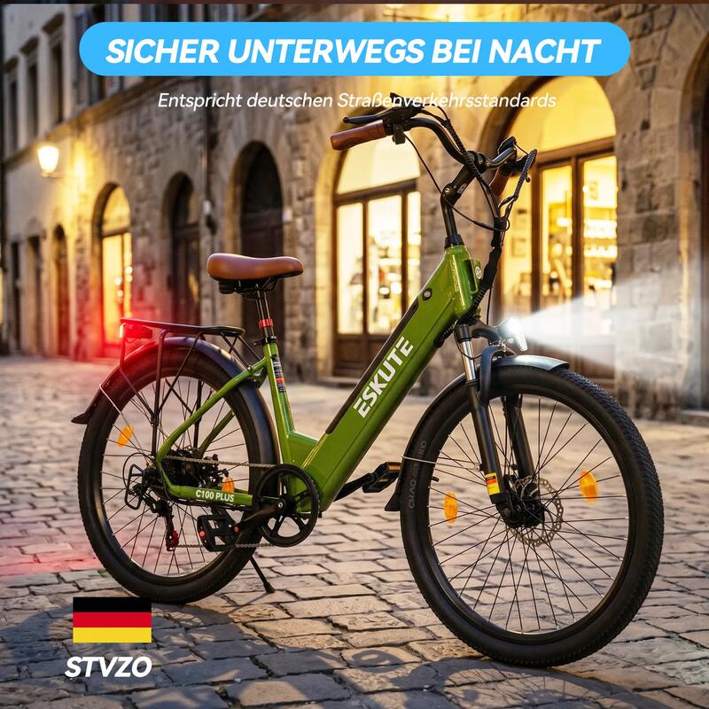 Bicicletă electrică ESKUTE C100 Plus, 26", motor 250W, baterie 36V13AH