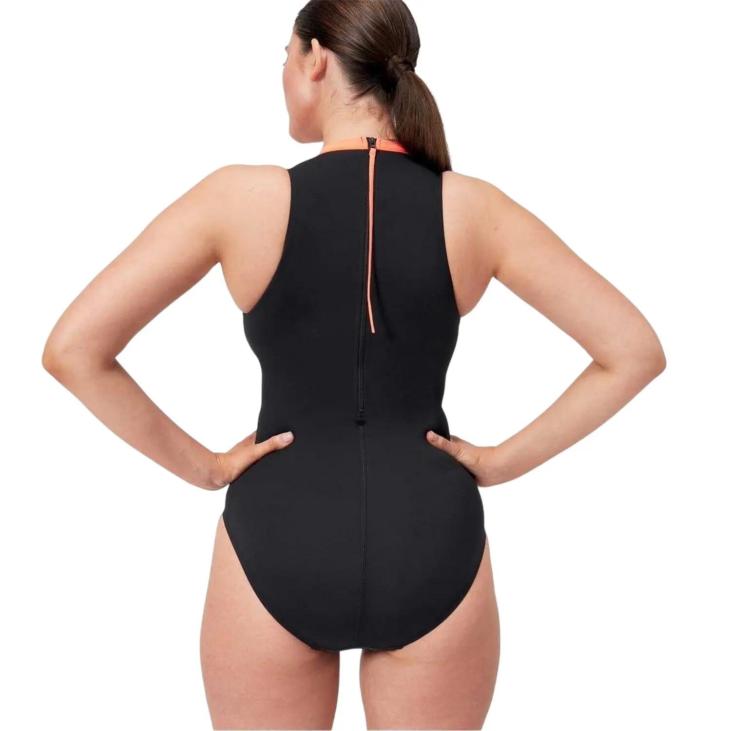 "Hypocrite" Badeanzug für Damen Schwarz/Rot 3/4