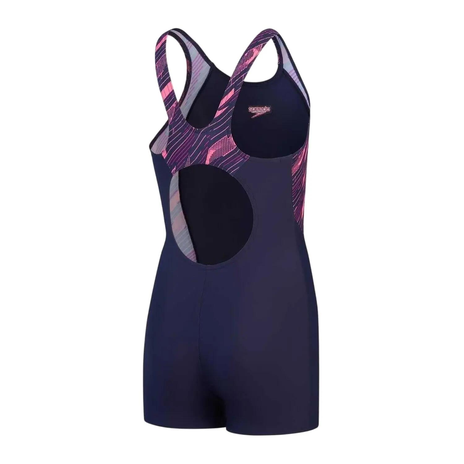 Legsuit Splice Ragazze Speedo Hyperboom Marina Sportiva Rosa Fandango 2/2