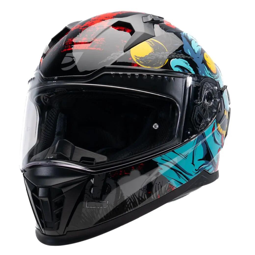 MOTOBLOUZ Casque Intégral EROS NEGAN Black/Green | ECE 22.06 2/7